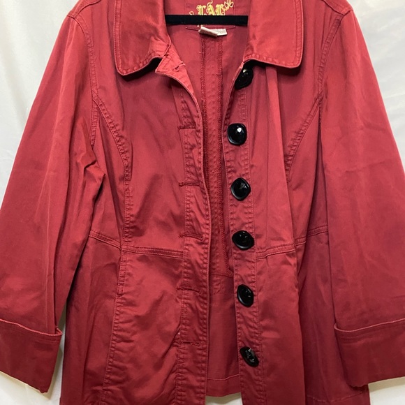 Love a Little reddish rust utility like trench jacket blazer, size L - Picture 4 of 8